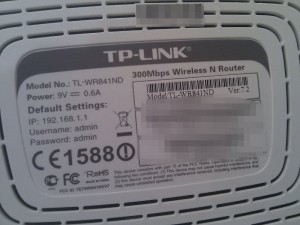 Typenschild TP-Link WR841ND